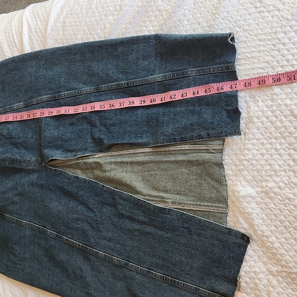 Denim Strapless Back Slit Midi Dress - Picture 5 of 6